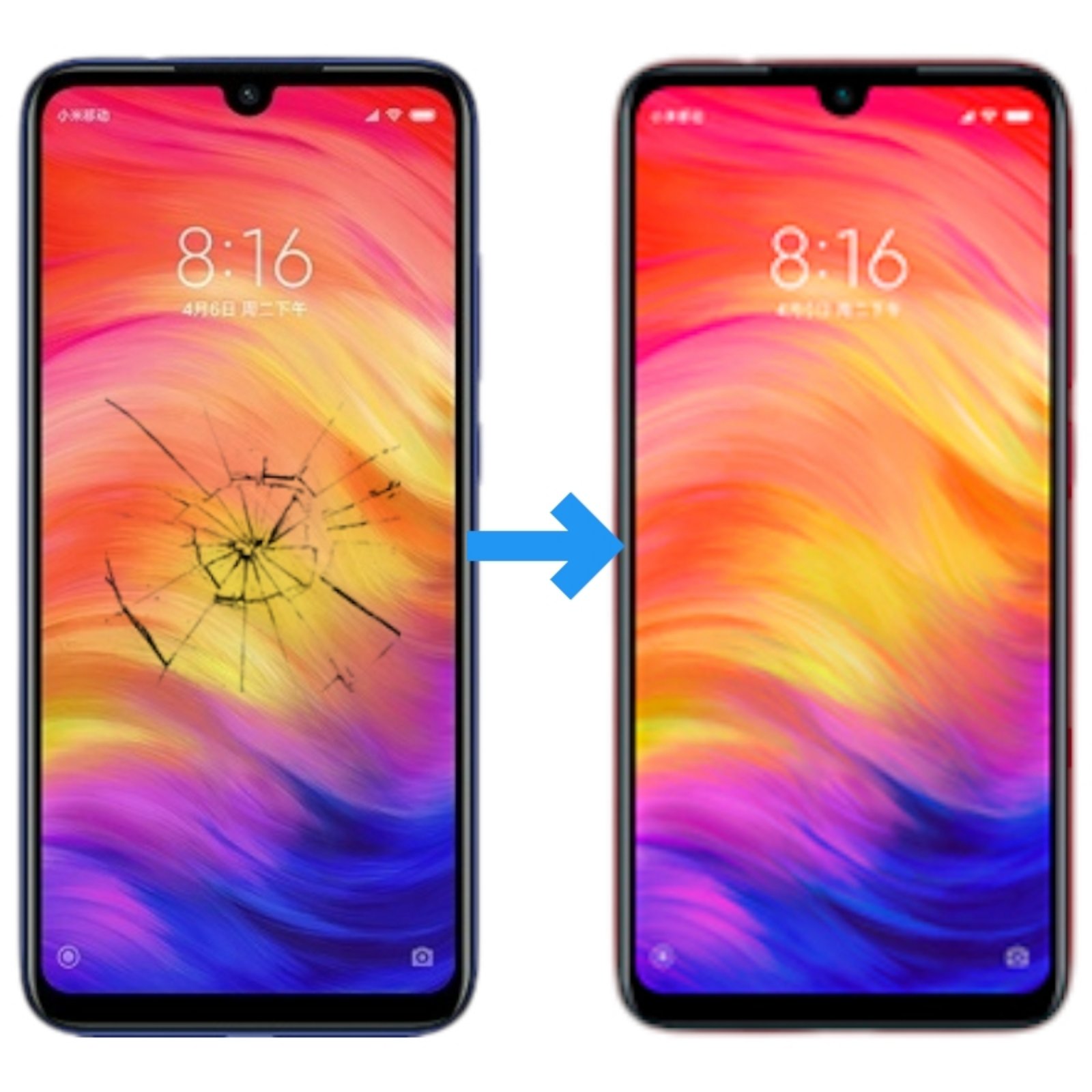 Замена стекла дисплея Redmi 7