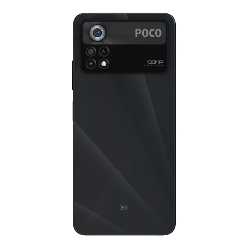 Задняя крышка Xiaomi Poco X4 Pro 5G чёрная Laser Black с стеклом камеры 