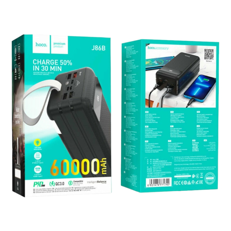 Повербанк Hoco J86B Black 60000 mah 22,5W 