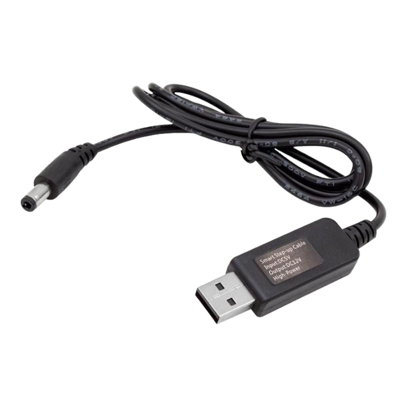 Кабель USB для роутера с преобразователем напряженя5V-12V USB - DC 5.5x2.1 0.5A 1m чёрный