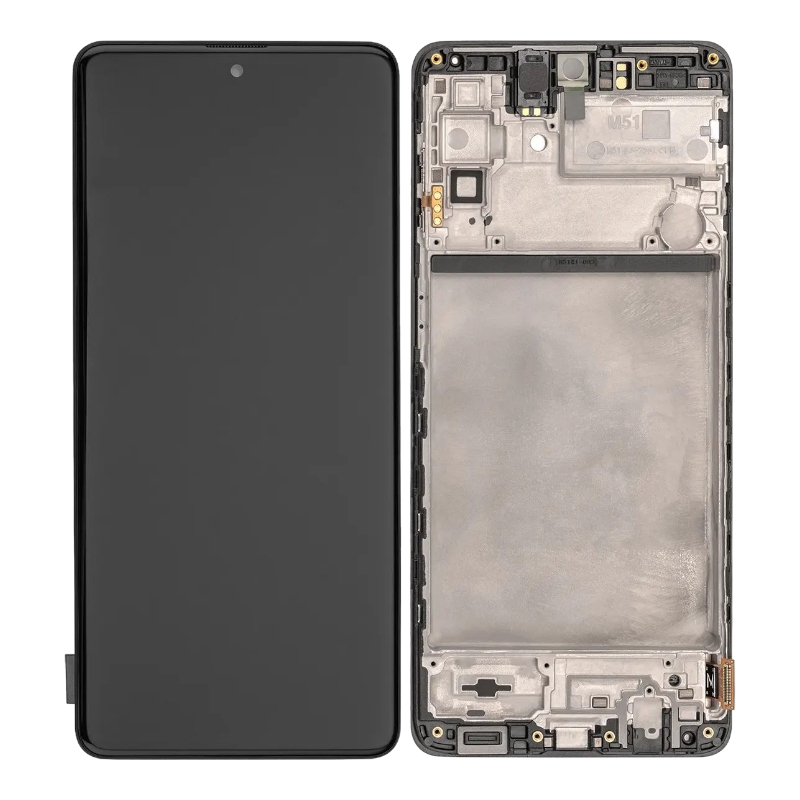 Дисплей Samsung M515 Galaxy M51 OLED чёрный + рамка 