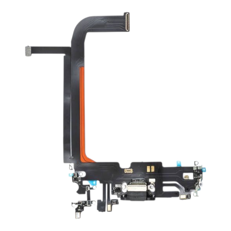 Шлейф iPhone 13 Pro Max с разъёмом зарядки, с микрофоном чёрный оригинал PRC