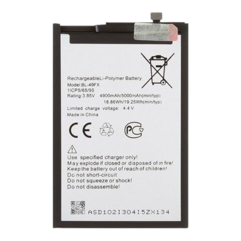 Аккумулятор для Infinix Hot 8 /Hot 8 Lite /Hot 9 /Hot 10s /Hot 10 Lite /Hot 12i /Hot 20i /Smart 5 /Smart 6 /Note 7 Lite (BL-49FX) 4900mAh