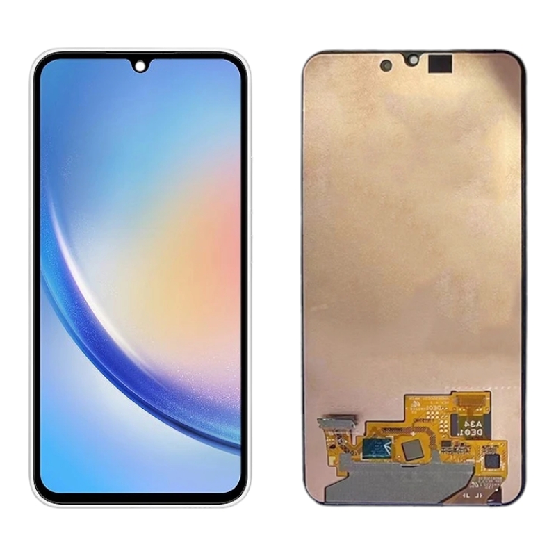 Дисплей Samsung A346B Galaxy A34 оригінал чорний (переклеєне скло)