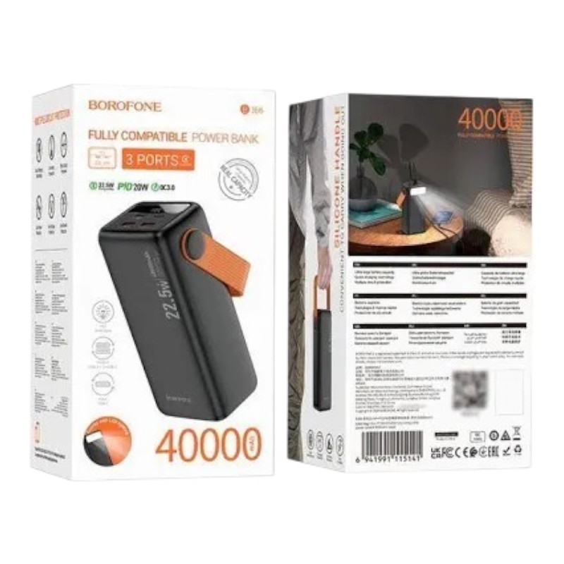 Power bank Borofone BJ66 40000 mah 22,5W PD 20W black