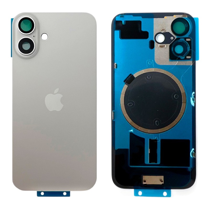 Задня кришка IPhone 16 біла з рамкою та склом камери